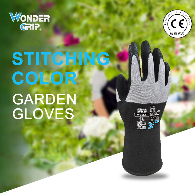 Work and Gardening Gloves Black Nylon PU Coated Workwear Gloves for Builder Gardener Mechanic C